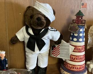 Boyds Bears "Bear Forces of America" Navy White Jumper Mini Bear