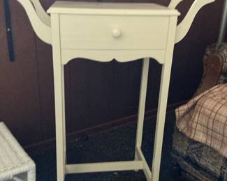 Vintage Cream Lacquered Sewing Table with Yarn/Thread Holders