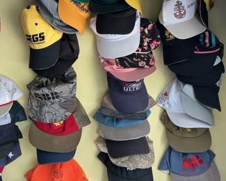 Assorted Baseball Caps and Visors