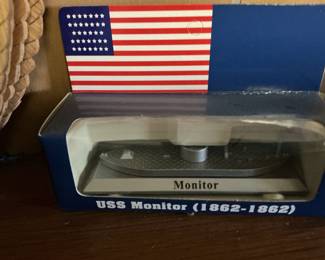 Jim Shore Patriotic Lighthouse and USS Monitor Model