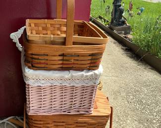 Longaberger Woven Picnic Basket Set with Liner