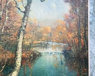 Autumn Landscape Painting by Franklin B. DeHaven
