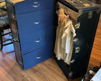 Vintage Wardrobe Steamer Trunk
