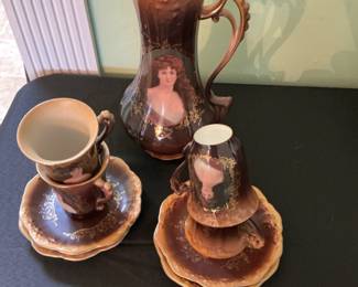 Victorian Portrait Demitasse Coffee Set - Bavaria