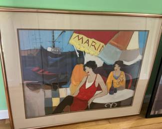 Itzchak Tarkay Cafe Scene Painting