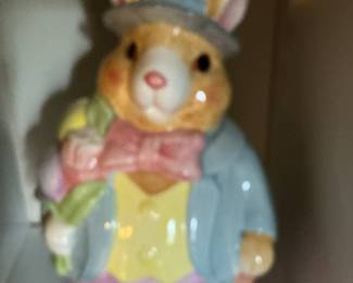 Fitz and Floyd "Top Hat & Tail" Easter Bunny Figurine