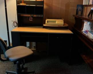 Vintage Office Desk with Hutch and Typewriter