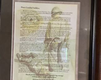 Framed Letter to a Combat Soldier
