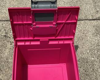 Pink Plastic Tack Box with Gray Handle