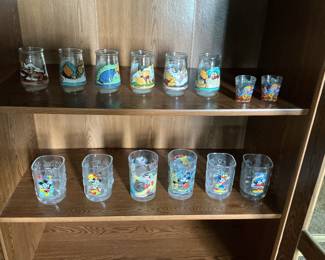 Disney McDonald's Promotional Glasses and Eeyore Figurines