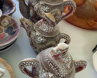 Vintage Moriage Dragonware Tea Set