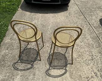 Vintage Gold Metal Phoenix Chairs (Set of 2)