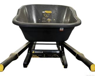 8cu ft Dual Wheel Wheelbarrow Pro Grade Poly Bucket Steel Handles Dual 16in Pneumatic Wheels