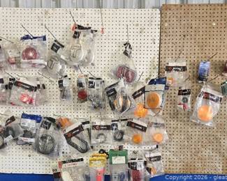 Items Hanging on Pegboard