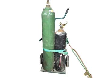 Acytelene Torch with Tanks and Cart