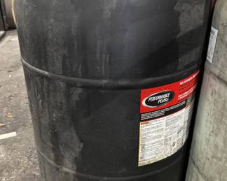 55 Gallon Performance Plus Black Plastic Drum Barrel with Antifreeze