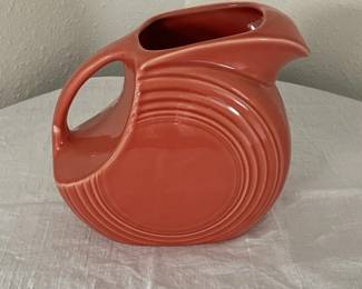 Fiesta Red Orange Water Pitcher 1930-40’s Homer Laughlin