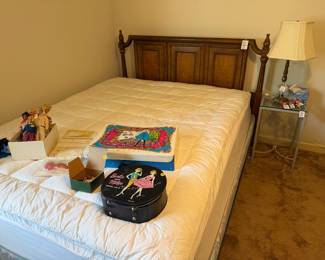 Queen bed with mattress and box spring