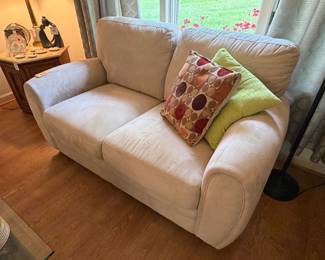 Microfiber tan loveseat