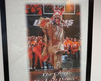 Signed Chief Illinois “Last Dance” framed t-shirt