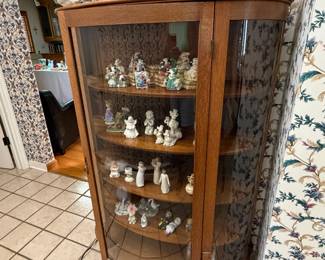 Antique curved glass curio (35” W x 56.5” H)