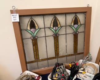 Stained glass with down (broken pieces)
