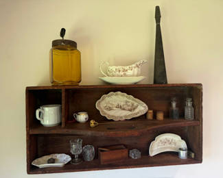 Lot 24: Vintage Shelf Lot of Antiques & Primitives