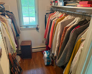 Lot 20: Huge Lot of Ladies Vintae Clothing, Shoes & Belts