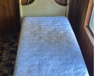 Lot 107: Single Bed Frame with Mattress and Box Spring
