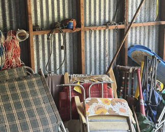 Lot 74: Chairs and sporting equipment