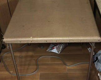 Lot 129: Two folding tables with laminate tops