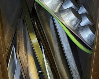 Lot 49: Assorted cutting boards and pans
