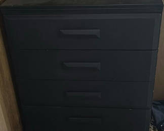 Lot 123: Black five-drawer storage cabinet