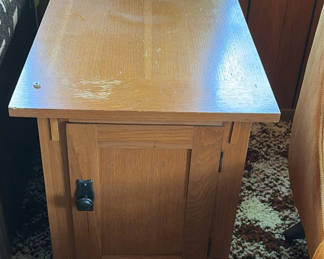 Lot 5: 2 Wooden end tables with storage cabinet
