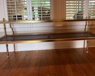 Brass & glass console table