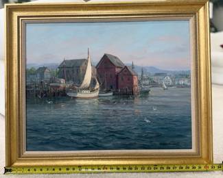 "Gloucester Harbor" Oil Painting by Charles Vickroy 20x28"