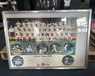 Signed 1984 Detroit Tigers Framed Team Photo