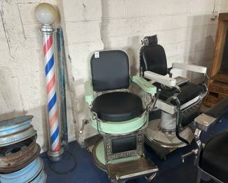(A) Theo Kocha Barber Chair , Vtg Barber Supplies