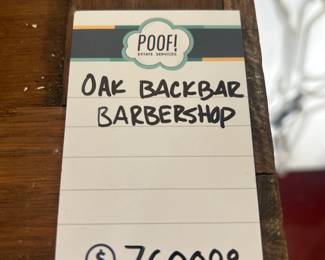 Oak Backbar Barbershop