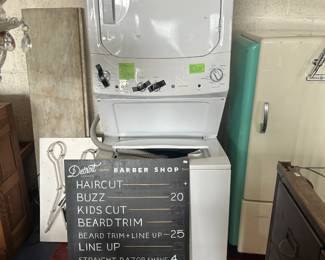 Barber Sign, Washer & Dryer