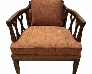 Pair of Henredon French Louis XV Style Upholstered Bergeres