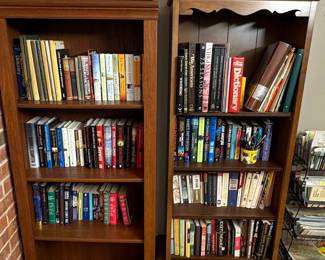 Wooden Bookcases with Assorted Books
