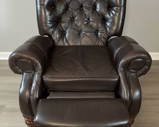Chesterfield Style Tufted Leather Recliner
