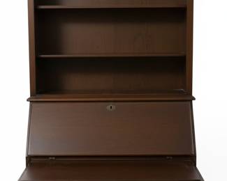  Chippendale Style Cherry Secretary Desk with Display Cabinet