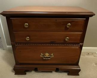 Vintage Cherry Wood Chippendale Style Nightstand