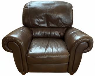 Brown Leather Sofa and Armchair Set