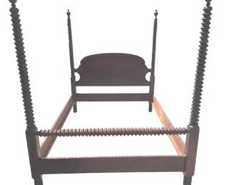 Antique American Classical 4 Poster Jenny Lind Spool Bed Frame Full Size