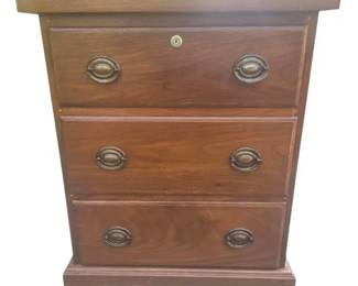 Vintage MidCentury Wooden 3 Drawer Nightstand