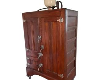 03 Antique Wooden Icebox