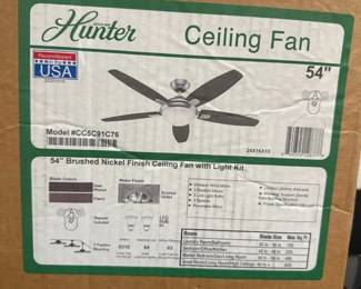 Hunter 54 Brushed Nickel Ceiling Fan